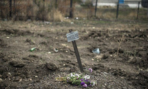 Ngôi mộ tập thể ở Donetsk.