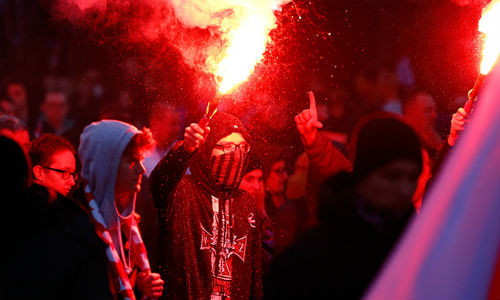 Người biểu tình Ba Lan.