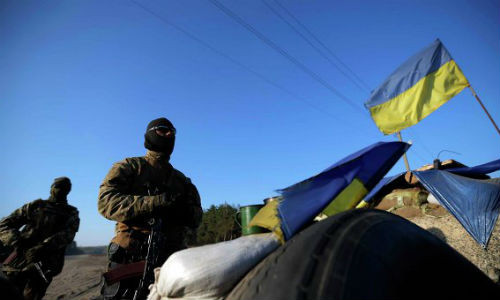 Một điểm kiểm soát của Quân đội Ukraine.