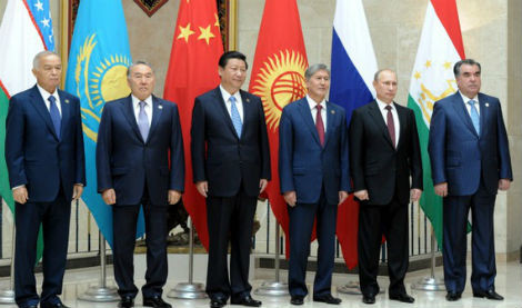 Chủ tịch Trung Quốc Tập Cận Bình và Tổng thống Nga Vladimir Putin cùng lãnh đạo các quốc gia Trung Á.