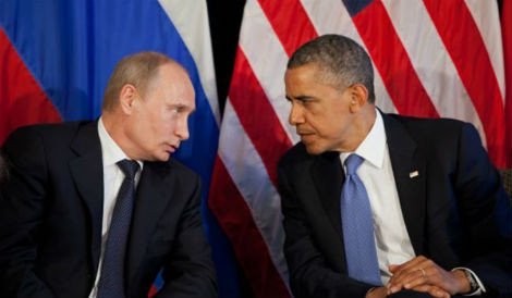 Tổng thống Nga Vladimir Putin và Tổng thống Mỹ Barack Obama.