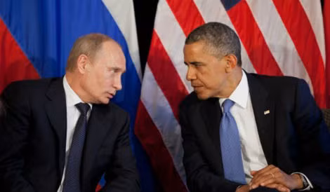 Tổng thống Nga Vladimir Putin và Tổng thống Mỹ Barack Obama.