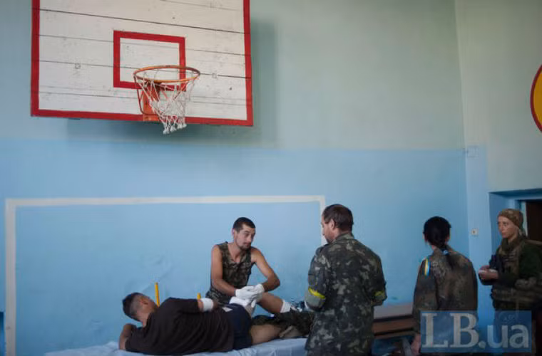 Trạm cứu thương tạm thời.