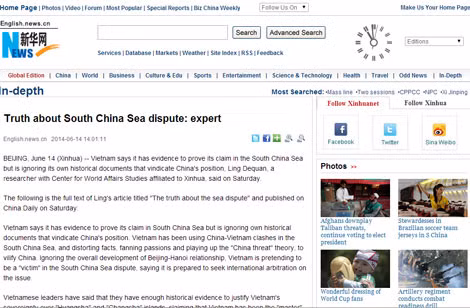 Bài viết của ông Ling Dequan được Tân Hoa Xã đăng tải lại.