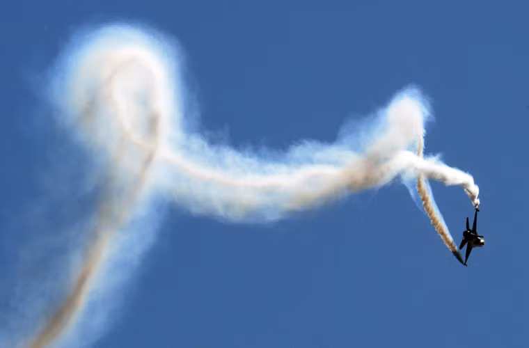 Máy bay chiến đấu Thổ Nhĩ Kỳ Lockheed Martin F-16 bay trình diễn trong khuôn khổ Triển lãm Hàng không Berlin 2014.