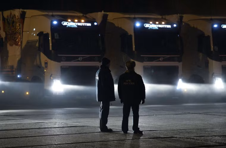 Đây là đoàn xe cứu trợ thứ 8 được Nga gửi sang Ukraine.