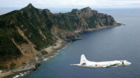 Máy bay tuần tra chống ngầm P-3 Orion của Nhật trên vùng trời Senkaku/Điếu Ngư.