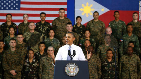 Tổng thống Mỹ Barack Obama trong chuyến thăm Philippines năm 2014.
