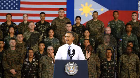Tổng thống Mỹ Barack Obama trong chuyến thăm Philippines năm 2014.