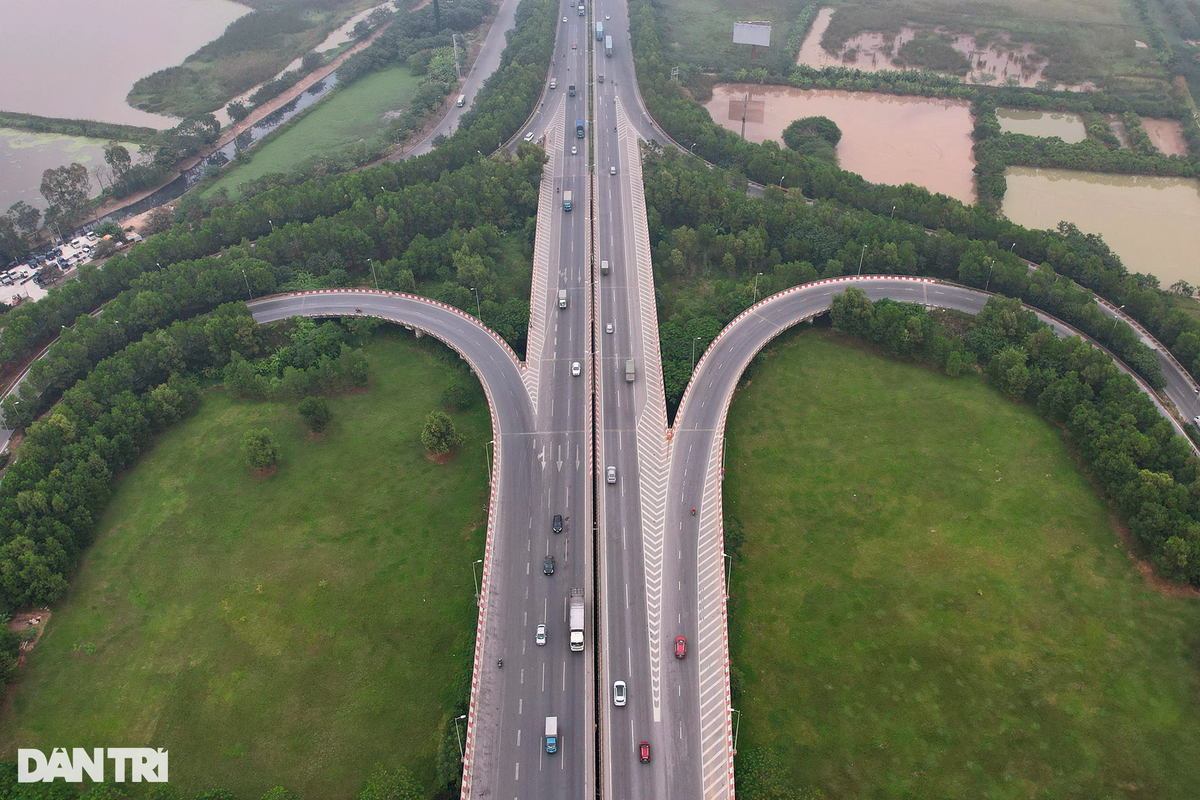 Thảm cỏ xanh ngắt và những hàng cây được trồng bám theo các nhánh đường dẫn tạo cảnh quan gần với thiên nhiên.