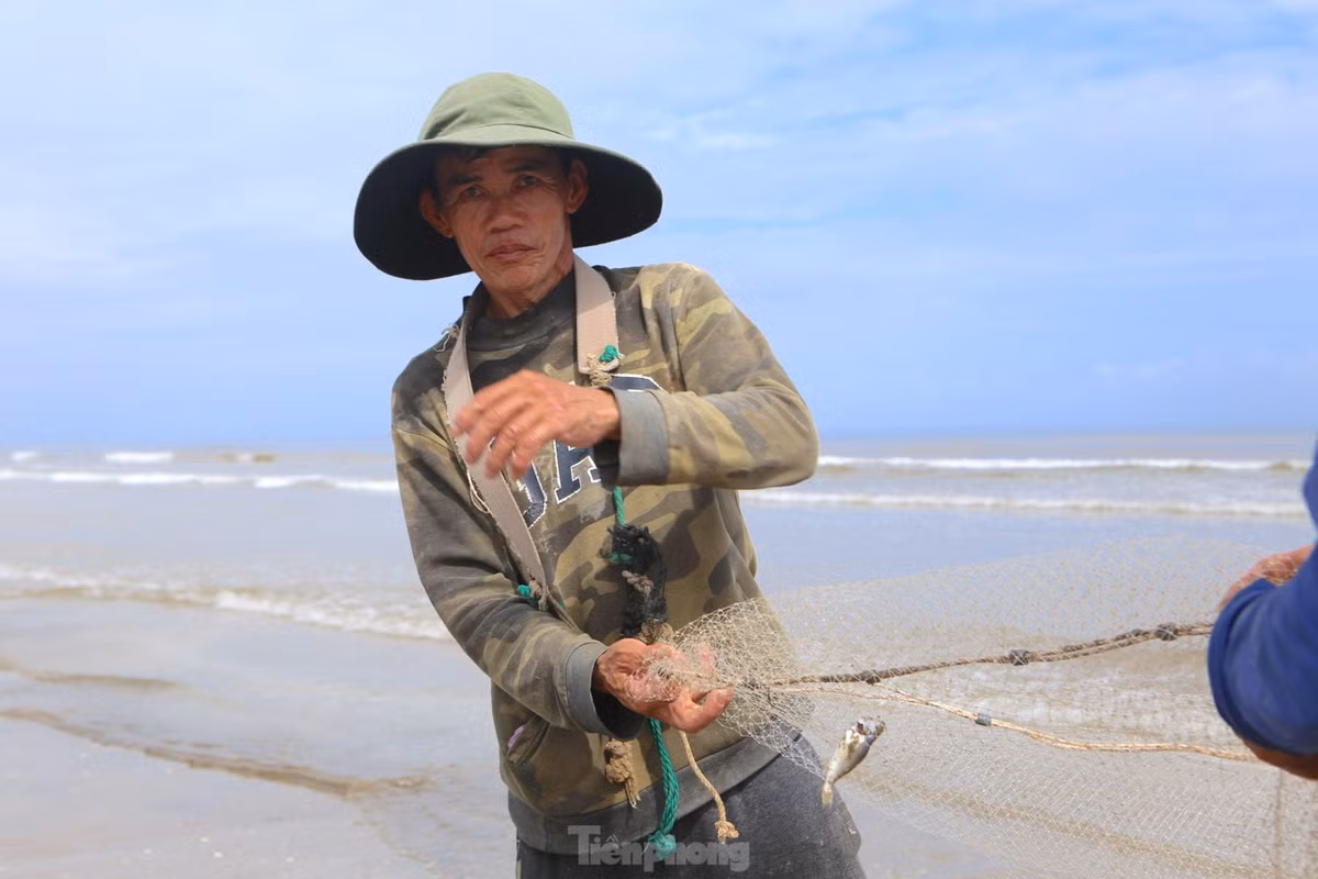 "Chỉ cần mang lưới ra kéo gần bờ, không mất chi phí xăng dầu nên nếu như trúng mẻ cá lớn thì người dân có thu nhập khá. Kéo cá như này dù hơi mệt nhưng vui, anh em vừa làm vừa trò chuyện được. Trong ngày chủ yếu kéo buổi sáng, nếu như hôm nào thời tiết đẹp, cá nhiều mới làm cả ngày", một người dân tại xã Thịnh Lộc cho hay.