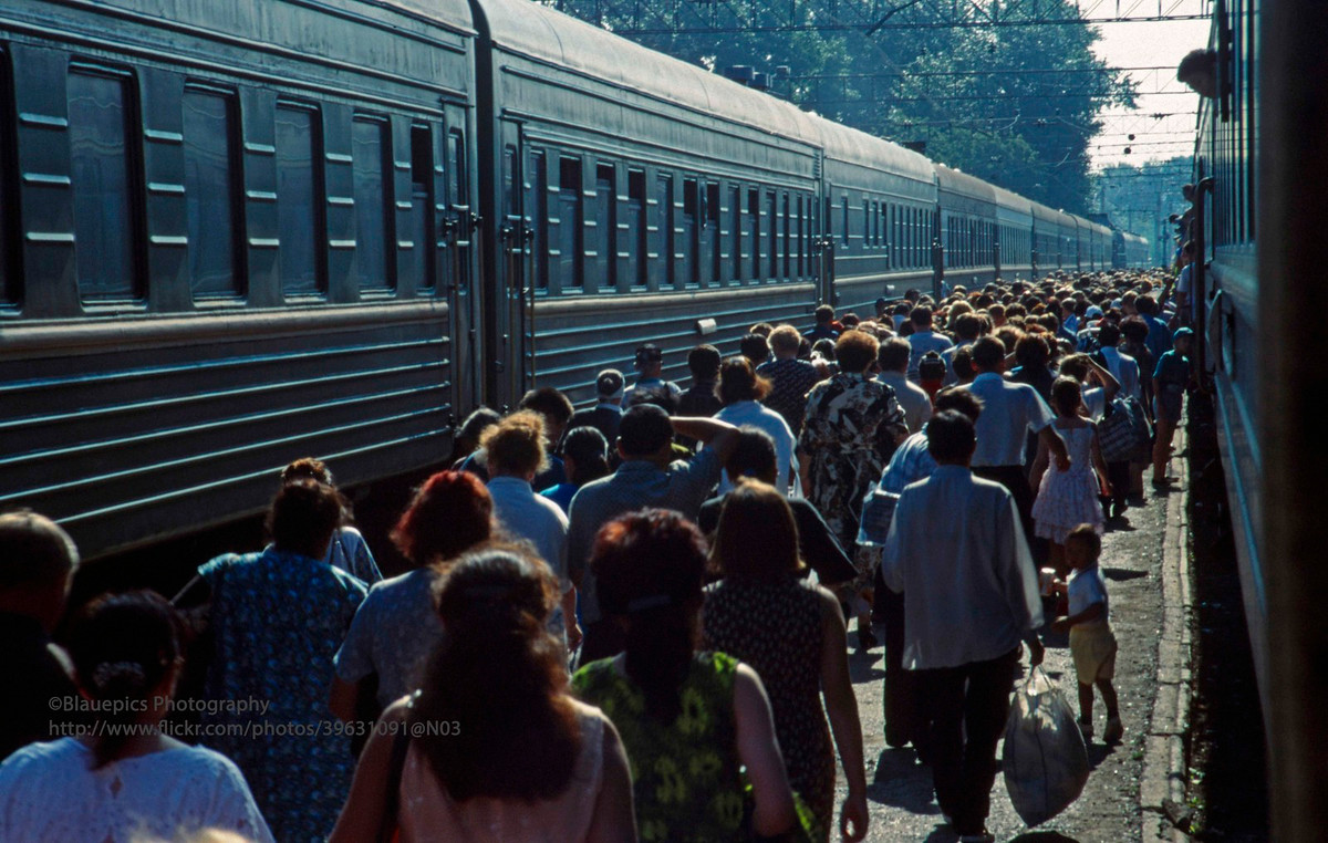 Khung cảnh ở sân ga Omsk, nằm ở thành phố lớn thứ hai Siberia.