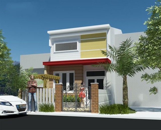 Mẫu nhà cấp 4 có gác lửng diện tích nhỏ xinh 5×12m này chi phí xây dựng chỉ hơn 200 triệu đồng nhưng lại có diện mạo ấn tượng nhờ sự kết hợp của những màu sắc như đỏ, trắng, vàng