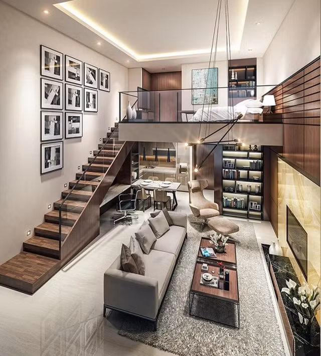 Về thiết kế của gác lửng, cần chú ý đến yếu tố chiều cao, sao cho phù hợp với tổng thể căn nhà. Thông thường, chiều cao của gác lửng khoảng 2,5 – 2,8m