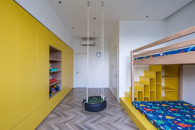 Phòng ngủ dễ thương của những đưa trẻ trong gia đình.