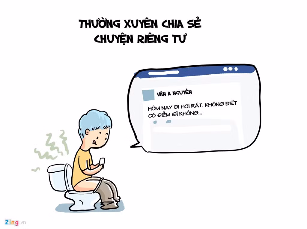 Hành động chia sẻ các việc làm, thói quen quá riêng tư, có phần nhạy cảm được cho là điều tối kỵ, không nên thực hiện trên mạng xã hội.
