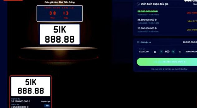 Đại gia trúng đấu giá biển số 51K-888.88 hơn 32 tỷ đồng bỏ cọc, Bộ Tư pháp nói gì? Dai gia trung dau gia bien so 51K-888.88 hon 32 ty dong bo coc, Bo Tu phap noi gi?