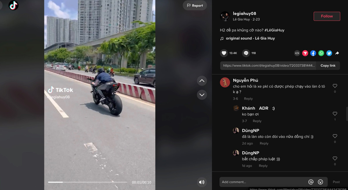 TikTok chua nhieu video dua xe trai phep, vi pham luat giao thong-Hinh-3