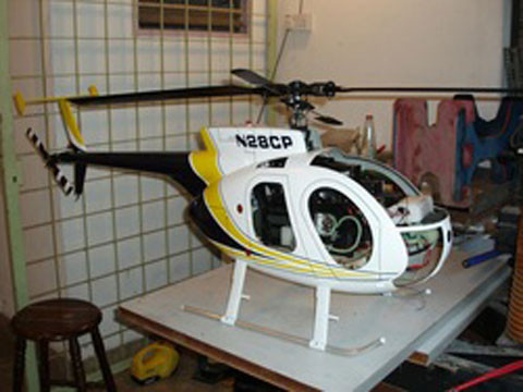 Một trong những mô hình trực thăng điều khiển từ xa mà ông Shah sở hữu.