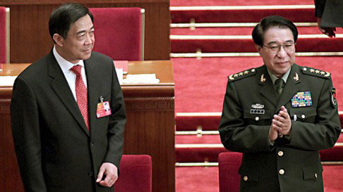 Ông Từ Tài Hậu (phải) cùng cựu Bí thư Tỉnh ủy Trùng Khánh Bạc Hy Lai.