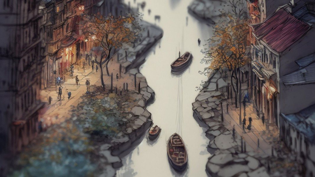 Thành phố kỳ lạ này cũng là nguồn cảm hứng để những bức tranh sử dụng công nghệ AI ra đời những tác phẩm rất ấn tượng. Theo Darmau.