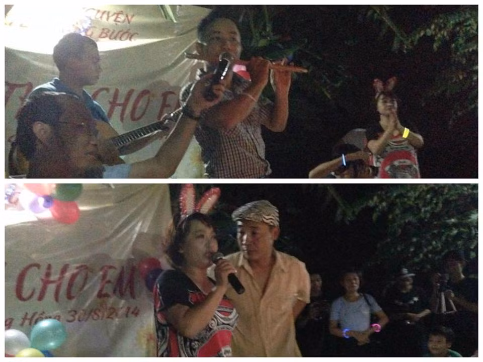 "Phát cho nhau chiếc bánh mì ăn vội rồi tất cả bắt đầu "chiếc đèn ông sao, sao năm cánh tươi màu...". Quá tuyệt vời khi nhìn các em nhỏ vui cười ca hát, nhao nhao xin đèn, xin vòng. Dù kinh phí hạn hẹp và cách tổ chức còn tự phát nhưng như thế đã là quá thành công rồi".