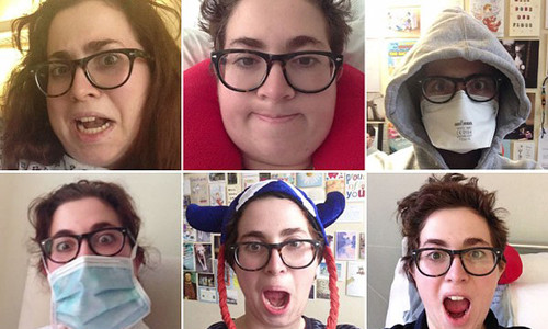 Một vài bức ảnh trong chùm ảnh mà Florence Kleiner tự chụp trên giường bệnh.