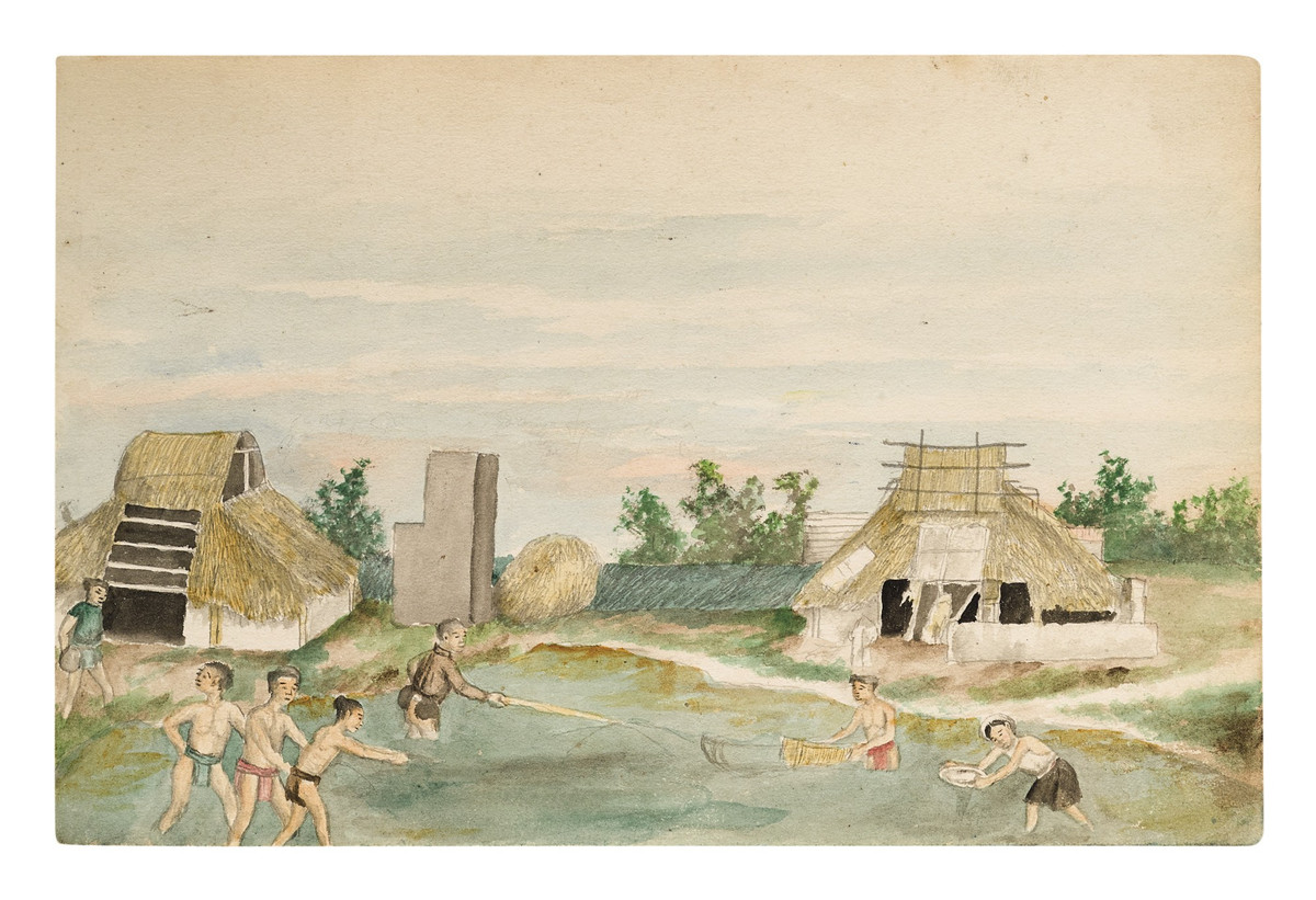 Các hoạt động trên sông nước: Đánh lưới, kéo vó, nhủi cá...