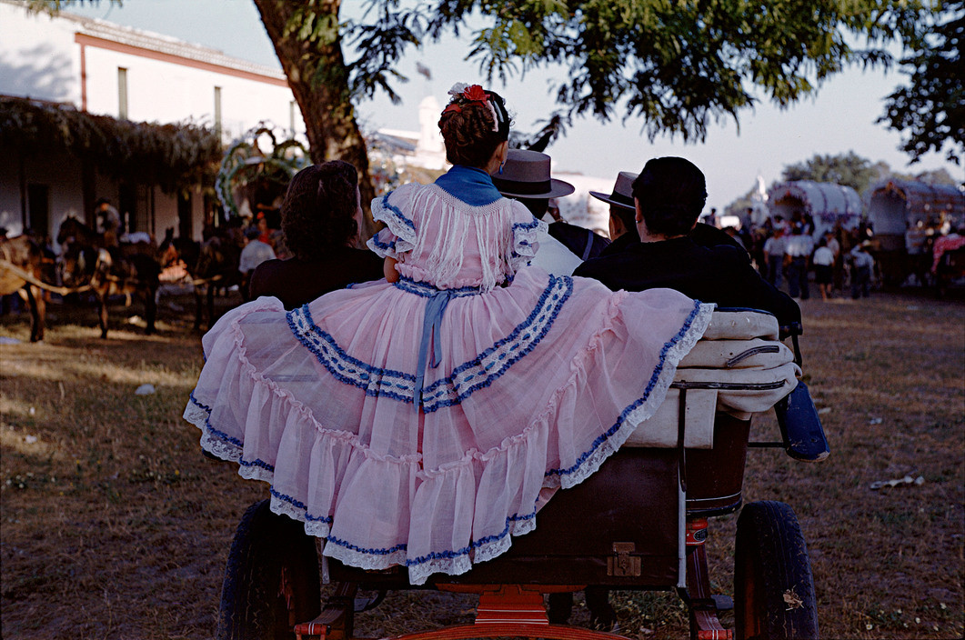 Đám rước truyền thống Romeria del Rocio ở thành phố Sevilla, 1955.