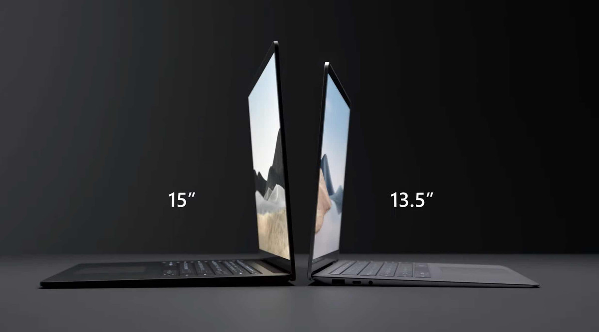 Ngày 13/4, Microsoft giới thiệu Surface Laptop 4 với màn hình cảm ứng, 2 kích thước 13,5 inch (độ phân giải 2.256 x 1.504 pixel) và 15 inch (độ phân giải 2.496 x 1.664 pixel).