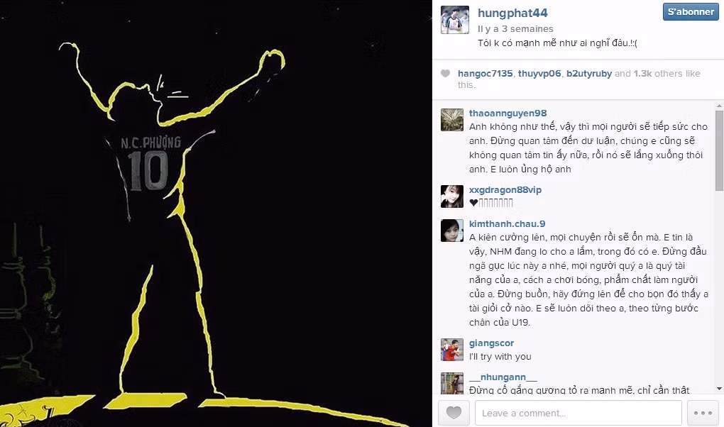 Sự im lặng, nín thinh của Công Phượng, cộng với thái độ muốn bảo vệ người thân khỏi sự làm phiền ... điều này khiến các fan nghĩ rằng Công Phượng là một người rất mạnh mẽ, cứng cỏi. Tuy nhiên, giữa xôn xao dư luận, Công Phượng tiết lộ rằng "Tôi không mạnh mẽ như ai nghĩ đâu".