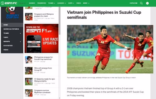 Chiến thắng của ĐT Việt Nam trước Philippines trong khuôn khổ vòng bảng AFF Suzuki Cup 2014 tối qua khiến khán giả nức lòng. Trước trận đấu, ĐT Việt Nam bị đánh giá thấp hơn đối thủ nên ít ai ngờ các cầu thủ Việt Nam lại có màn trình diễn ấn tượng như vậy.