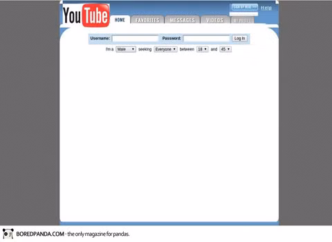 Và Youtube năm 2005 hoàn toàn trống trơn.