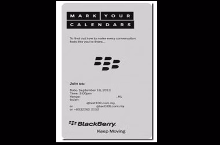 BlacBerry gửi lời mời tới sự kiện bí mật. Trong khi hàng loạt những tin đồn về việc BlackBerry tìm người mua công ty, công ty này lại vừa gửi lời mời tới các phương tiện truyền thống đến tham dự một sự kiện bí mật vào ngày 18/9 tại Malaysia, Pháp và Ấn Độ. Nhiều dự đoán cho rằng BlackBerry có thể giới thiệu điện thoại Aristo Z30 hoặc hệ điều hành BlackBerry cho Android và iOS.