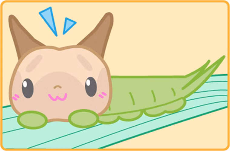 Hình ảnh hoạt họa vô cùng dễ thương của loài sâu bướm này.