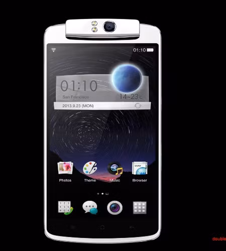 Oppo N1 chính thức trình làng. Chiếc điện thoại phablet được mong chờ này cuối cùng cũng ra mắt. Nó sở hữu màn hìn 5,9 inch, khá mỏng, có camera quay được và màn hình cảm ứng ở phía sau để có thể điều khiển một tay thuận tiện hơn. Oppo N1 sử dụng bộ vi xử lý lõi tứ Snapdragon 600, 1,7 GHz, hệ điều hành Android 4.2. Nó được bán với giá 570 USD không kèm hợp đồng tại Trung Quốc, bắt đầu từ tháng 10.