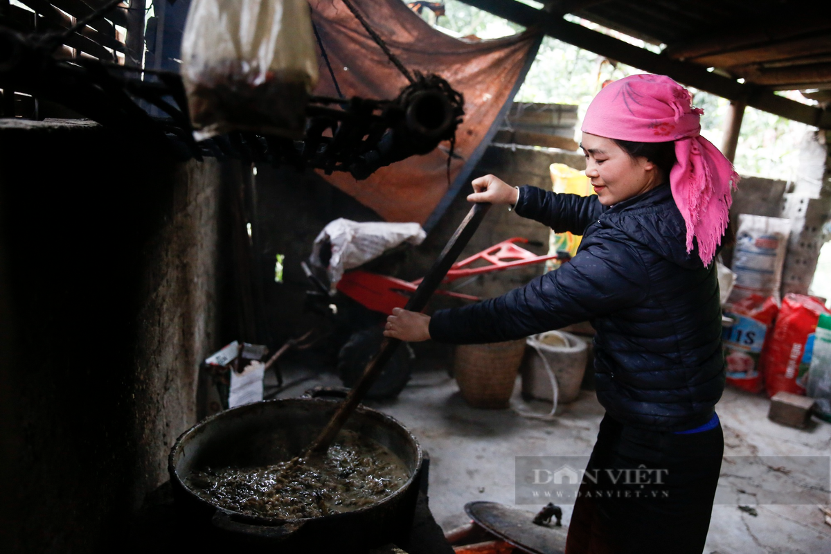 Trong đợt rét này, chị Đào Thị Tuyển (xã Bản Hồ) bảo vệ sức khỏe cho đàn lợn bằng cách chú trọng đến chế độ dinh dưỡng.