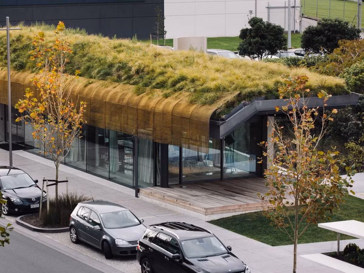 Công trình về triển lãm: Te Kaitaka ("The Cloak") của công ty kiến trúc Fearon Hay Architects, ở Auckland, New Zealand.