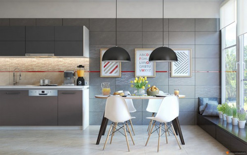 Một căn bếp tinh tế và khá đơn giản như thế này cũng làm siêu lòng bất cứ ai ghé vào.