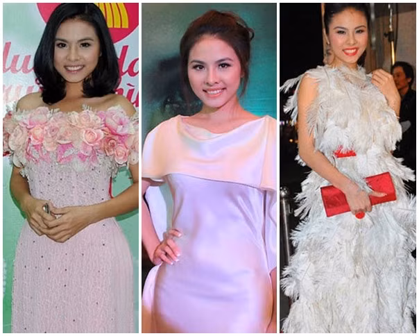 Vân Trang: Khi mới gia nhập làng giải trí, Vân Trang không được đánh giá cao về phong cách thời trang. Tại nhiều sự kiện trong nước, nữ diễn viên để lại hình ảnh không mấy sang trọng với cách chọn trang phục rườm rà, nhiều chi tiết. Không chỉ vậy, những bộ cánh này còn đưa cô vào nhiều danh sách thời trang thảm họa của năm.