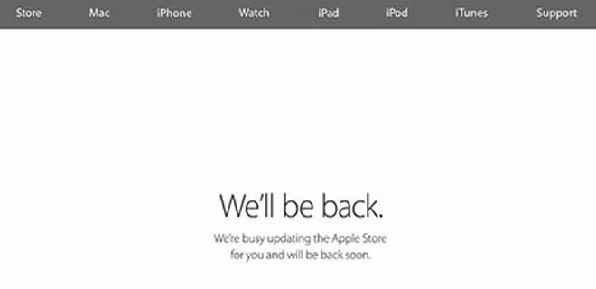 Website của cửa hàng Apple tại Nga khi công ty này dừng bán.