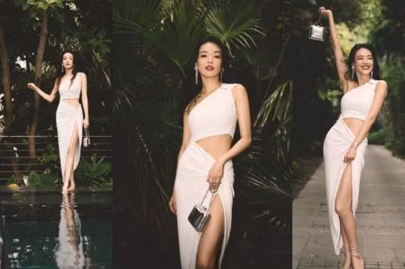 Thần thái ngút ngàn với vẻ sang trọng nhưng không kém sự quyến rũ của Thư Kỳ trong bộ màu trắng tinh khôi..