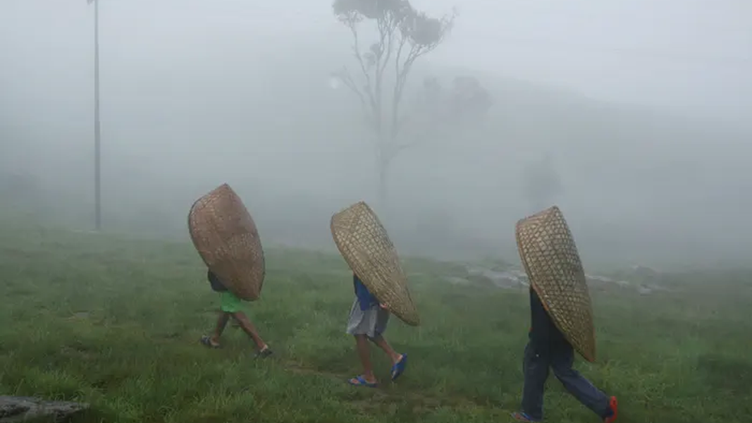 Mưa ở Mawsynram thường kéo dài vài ngày liên tục, có khi cả tuần. Để đối phó, người dân ở đây đã chế ra một vật dụng đi mưa độc đáo, hay còn biết đến với tên gọi là Knups, được đan bằng nan tre với hình dáng giống mai rùa. Theo India Times.
