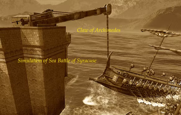 Và binh sĩ La Mã đã kinh hoàng khi những thuyền chiến khổng lồ của mình bỗng bị nhấc bổng lên bởi một “thế lực vô hình”, sau đó rơi mạnh xuống mặt nước.