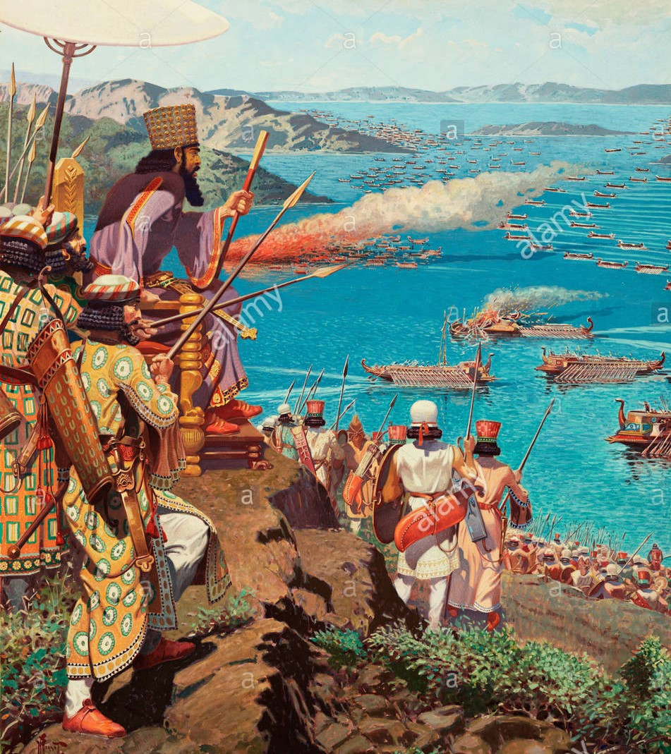 Chỉ trong thời gian ngắn, 300 tàu Ba Tư bị chìm và có tới 40.000 quân xâm lược chết đuối. Từ trên bờ, hoàng đế Ba Tư Xerxes kinh hãi nhìn toàn cảnh đoàn quân của mình bị hủy diệt.