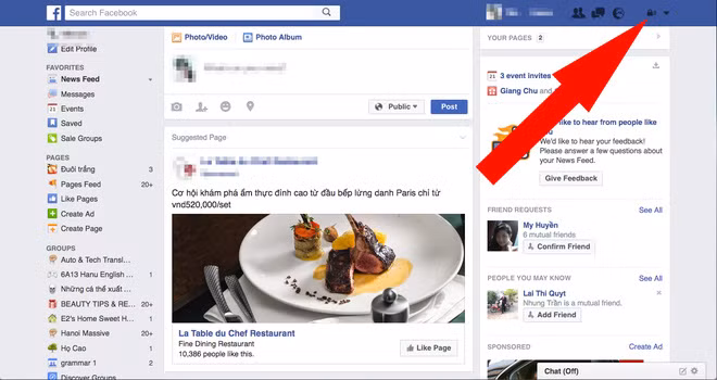 7. Tiếp theo là đối với những ứng dụng, ấn vào biểu tượng "cái khoá" ở phía trên bên phải của trang Facebook