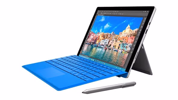  Microsoft Surface Pro 4 - vua tablet để bàn. Một loạt các cải tiến nhỏ giúp Surface Pro 4 vững chắc ở vị trí hàng đầu trong hệ máy tính bảng Windows, chừng nào các khách hàng còn sẵn sàng chi thêm tiền để mua phụ kiện bàn phím rời thiết yếu. 