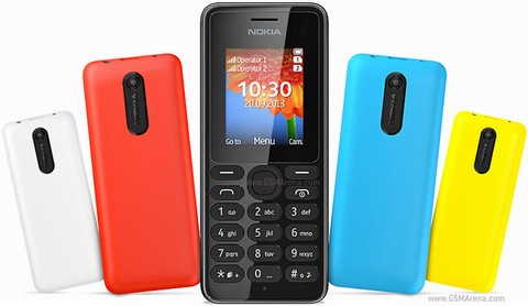  Nokia 108 (670 ngàn đồng). Nokia 108 mang trong mình một thiết kế rất nhỏ gọn nhưng lại được trang bị các tiện ích nhiều hơn so với các dòng Nokia bàn phím nhỏ khác. Máy có thể lưu trữ 500 số danh bạ để sử dụng và mở rộng thẻ nhớ lên tối đa 32 GB. Máy có dung lượng pin 950 mAh, máy sử dụng 2 sim. Với 2 khe sim lộ ra ngoài người dùng dễ dàng gắn những sim đã cắt nhỏ vào máy.