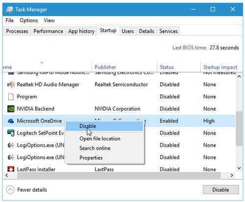 Tắt các phần mềm và dịch vụ tự khởi động