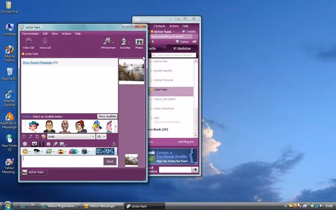 Yahoo! Messenger:Xét về độ phổ biến ở Việt Nam, MSN hay Windows Live "không có cửa" nếu so với Yahoo! Messenger. Ứng dụng này từng được cài trên hầu hết các tiệm Internet ở Việt Nam. Những âm thanh chat nhóm, tiếng Buzz!!!,... ăn sâu vào tiềm thức nhiều thế hệ 8X, 9X đời đầu. Hiện Yahoo! Messenger vẫn chưa bị khai tử, nhưng phần lớn người dùng trong nước đã chuyển sang dùng các ứng dụng nhắn tin gắn với mạng xã hội như Facebook Messenger, hoặc các ứng dụng OTT như Zalo, Viber,...